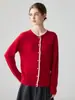 Cárdigan 100% cachemira pura para mujer, suéter tejido de cuello redondo, nuevo estilo otoño e invierno, holgado y casual, 95% cachemira
