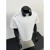 Camiseta de Manga Corta Rayada Desestructurada de Algodón con Amoniaco Líquido para Hombre, Camiseta de Verano Estilo Americano con Cuello Redondo y un Diseño Único para Parejas