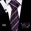 Corbata azul de tres piezas para hombre, corbata formal, suministro directo de fábrica, transfronterizo