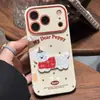 Bufanda de Dibujos Animados Cachorro Funda de Teléfono Compatible con Teléfono Apple 17promax iPhone16 Huawei Ventana de Corazón