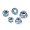 Tuerca de Brida Galvanizada Grado 4 Estándar Nacional, Hexagonal con Arandela Integrada, Tapa de Tornillo Antideslizante, Tuerca Antiaflojamiento con Borde Dentado M3M4M6M8
