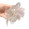 Pendientes de Borla con Cuentas de Cristal y Flores Retro, Gama Alta, Súper Hada Elegantes, Diseño de Nicho, Pendientes Exagerados Estilo Vacaciones