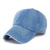 Novo lavado Denim angustiado boné de beisebol dos homens outono e inverno placa de luz pontiagudo cap soft top moda all-match chapéu de sol para as mulheres