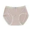 Calcinhas Femininas A390 Viscose Macia Bolinhas Pequenas Renda na Borda 10A Algodão Puro Forro Antibacteriano Laço Calcinhas Femininas