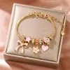 Pulseira da Pan É uma Pulseira de Miçangas Personalizada DIY Feita de Liga de Cobre com Strass de Múltiplos Elementos, Elegante e na Moda, Popular entre Celebridades da Internet, Pulseira Feminina