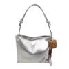 Bolso tipo cubo de alta apariencia Modelo Nuevo 2025 Color Sólido Personalidad Tendencia Bolso de Mano Bolso de Mano para Commuter de Ins Bolso de Hombro para Debajo del Brazo