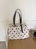 Bolsa de Lona con Lunares Coreana para Mujer 2026 Nueva Moda Tendencia Multifuncional Bolso de Mano Bolsa Tote Gran Capacidad Bolsa de Viaje