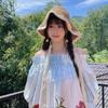 Chapéu de palha feminino proteção solar aba grande ins Xiaoqing primavera e verão viagem praia férias doce Mori combina com tudo show