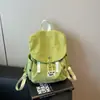 Mochila com Cordão Cor Sólida Estilo Japonês Cordão Mochila Feminina Verão 2025 Simples Leve Casual Roupas de Trabalho Pequena Mochila para Exterior