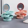 Joyero giratorio multicapa, caja de almacenamiento para aretes, pulseras, aretes, collares, estante para joyas, caja a prueba de polvo, pequeño y delicado.