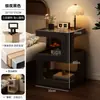 Mesita de noche creativa, mesa de centro de arte en hierro, mesita de noche de almacenamiento minimalista italiano, mesita de noche de dormitorio, estilo wabi-sabi para el hogar y el hotel