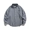 Camisa xadrez de manga longa retrô fashion estilo japonês Rumeng, unissex, corte solto, adequada para o outono, versátil para estilo de rua e uso casual