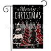 La Serie Más Vendida de Amazon Invierno Navidad Muñeco de Nieve Pino Decoración para Patio Exterior Bandera de Jardín de Lino Doble Cara
