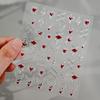 Pegatinas para uñas con diseño de corazón rojo, estrella y luna, populares en Europa y América, con pegamento para la parte posterior, diseño geométrico, estrella brillante y luna.