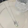 Collar con Borlas de Manzana Verde Estilo Dulce de Niña para Mujer, Diseño de Nicho con un Toque de Lujo, Pendientes con Colgante de Estrella, Cadena para Clavícula
