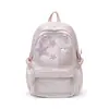 Mochila estilo japonés con bordados de lunares y estrellas, diseño nuevo, moderna y linda, perfecta para estudiantes de secundaria, una opción única y a la moda