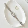 Relógio Feminino Corrente de Aço Pulseira Feminina Alta Aparência Estudante Estilo Frio Francês Nicho Luxo Leve Elegante Mostrador Quadrado Pequeno Feminino