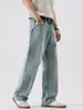 Ropa para Hombre Maple House / Primavera 2026 Nuevo Estilo Americano Suelto Pierna Ancha Jeans sin Estirar Pantalones Largos Rectos de Moda