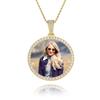 Collares Europeos y Americanos Grandes, Medianos y Pequeños Marco de Fotos Redondo para Recuerdos Medalla Color Sólido Colgante Joyería Hip-Hop Collar