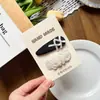 Nuevo Pasador Negro para el Cabello Estilo Coreano para Mujer, Pasador Simple Retro Elegante para Niña, Set de Accesorios para el Cabello Cuadros Bordados