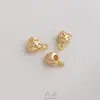 Ouro 14K Preenchido Cor Duradoura Formato de Coração com Argola para Pendurar Contas Espaçadoras Feito à Mão DIY Pulseira Colar Joias Pingente Pendente com Contas Acessórios