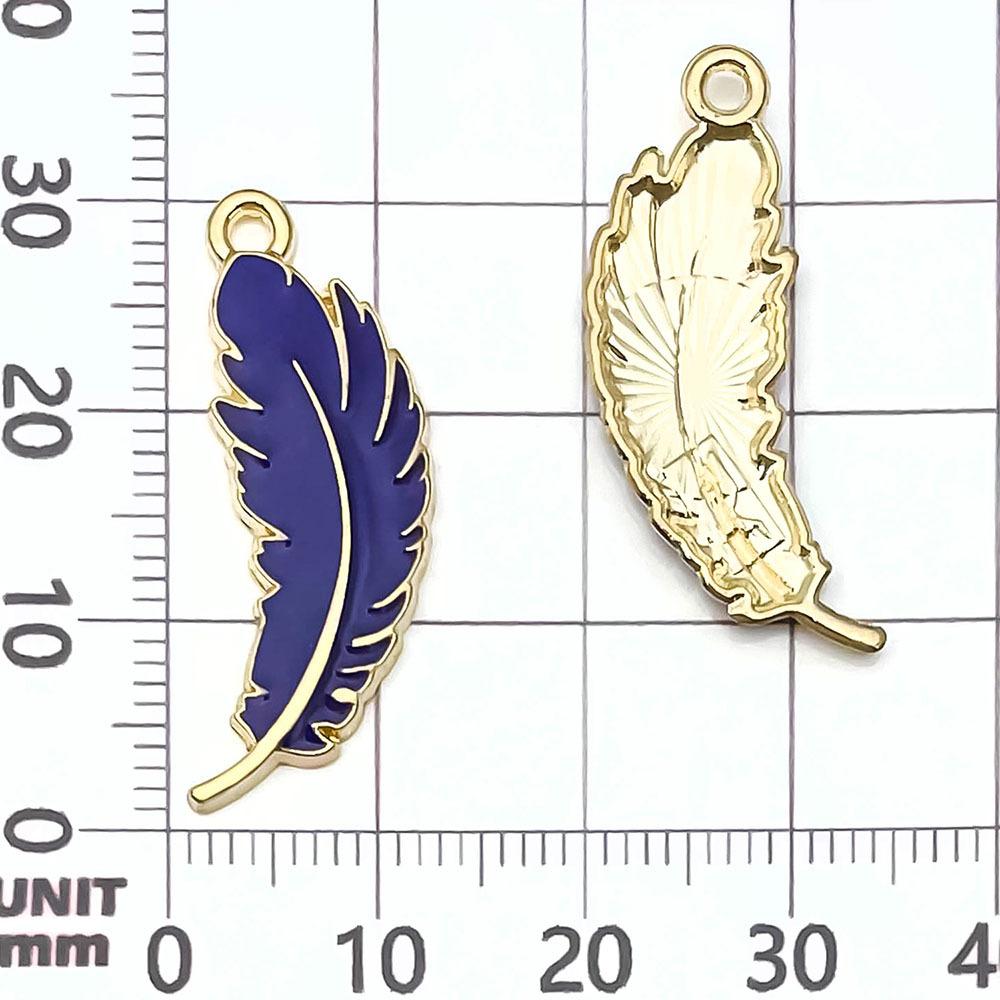 21820-XP-紫色kc金锌合金羽毛30x11mm-1.3