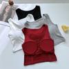 Chaleco de Botones con Hombros Anchos para Mujer para Usar por Dentro y por Fuera, Cinturón Sexy para el Ombligo, Almohadilla para el Pecho, Top Corto con Espalda Bonita, Lencería de Moda