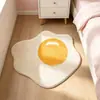 Alfombra Peluda Amarilla de Queso Linda de Dibujos Animados Alfombra de Mesita de Noche para Dormitorio Felpudo Antideslizante Absorbente de Agua para Baño Alfombra Flockada de Queso