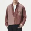 Camisa de Manga Larga a Rayas de Contraste Retro Simple Chaqueta para Hombre 2026 Nuevo Otoño Casual Talla Grande Camisa Cárdigan