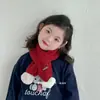 Cachecol Infantil Outono e Inverno Vermelho Feito à Mão Coração Tricô Lã Cobertura Cruzada para Pescoço para Meninos e Meninas Cachecol Quente para Bebê