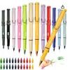 Lápiz de color eterno de 12 colores borrable con mina de color para una postura positiva, bolígrafo de color para niños, lápiz de dibujo para estudiantes que no se corta.