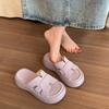 Zapatillas de nicho personalizadas rosas y moradas de suela gruesa para mujer, verano 2025, nuevo, suela suave, combinan con todo, sandalias romanas y zapatillas