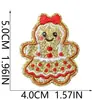 Parche bordado de hombre de jengibre con brillantina navideña, parche de transferencia de calor, etiqueta bordada para ropa, bolsos, decoración DIY y insignias