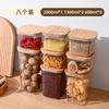 Frasco Sellado con Tapa de Bambú Cocina a Prueba de Humedad Frasco Cuadrado de Plástico para Granos Nuez Té Grano de Café Caja de Almacenamiento Organizador