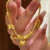 Pulsera de oro de arena de Vietnam, pequeña y gordita, con carácter Fu, pequeña calabaza enroscada, para mujer, lujo ligero, retro, joker, pulsera de discoteca, joyería al por mayor