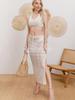 Conjunto de Dos Piezas Sexy Calado de Verano 2025 Europeo y Americano Transfronterizo con Protección Solar, Talla Grande Traje de Baño para Vacaciones en la Playa