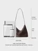 Bolso de axila de cuero de plena flor curtido vegetal, bolso hobo versátil, bolso casual de hombro y cruzado para el día a día, bolso tipo empanada de cuero genuino para mujer