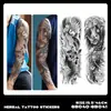 Pegatinas de Tatuaje Herbales de Brazo Completo Transfronterizas, Impermeables, de Larga Duración, No Reflectantes, Diseños de Tatuajes Realistas para Manos, Brazo de Flores, Brazo de Flor de Cerezo, Estilo Tradicional