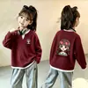 Top de punto gofre estilo coreano, imitación de dos piezas, manga larga para niñas, nuevo estilo primavera/otoño para niños medianos y grandes, versátil, elegante, capa base holgada