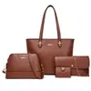 Bolsas Femininas 2025 Nova Moda Europeia e Americana Retrô Conjunto de Bolsas Mãe-Filha, Transversal, Bolsa de Mão, Bolsa de Ombro, Grande Capacidade Conjunto de Quatro Peças Atacado