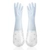 Guantes para quehaceres con logo personalizado y mangas extendidas, guantes de goma impermeables de una sola capa para lavar platos en la cocina, para tareas y lavandería en casa