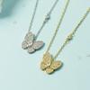 Collar con colgante de mariposa de diamantes con diamantes fríos y completos de estilo europeo y americano, marca de hadas, diseño de nicho femenino, lujo ligero de alta calidad, exquisito