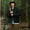 Chaqueta de Trabajo con Cuello Alto para Hombre Enbu, Estilo Coreano de Moda, Color Sólido, Holgada, Versátil, Informal, Chaqueta de Béisbol