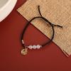 Pulsera de ágata de la suerte de Año Nuevo para hombre y mujer, pulsera de cuentas de la suerte, cuerda trenzada, pulsera de cuerda trenzada para pareja, regalo de Año Nuevo
