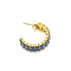 Moda nicho ins europeia e americana brincos simples em forma de C com zircônia brincos femininos de aço titânio banhados a ouro 18K brincos atacado