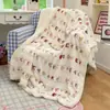 Manta gruesa de doble cara de forro polar con temática de dibujos animados, perfecta para otoño e invierno, hecha de suave forro polar de leche y lana de cordero, ideal como cubierta de sofá o una manta linda y pequeña para una siesta a mediodía.