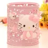 Hola kt soporte para bolígrafos de gato lindos adornos metálicos de gatito escritorio kiti gato almacenamiento de artículos varios cubo de bolígrafos hello kitty