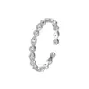 Anel Europeu e Americano Transfronteiriço em Prata Esterlina S925 com Zircônia Marquise para Mulheres, Anel Aberto Versátil Empilhável da Moda Ins de Nicho para o Dia a Dia