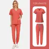 Roupas de Lavar à Mão de Verão Amazon Transfronteiriças Roupa Cirúrgica Masculina Fina Roupa de Trabalho Feminina para Enfermeira Traje Elástico de Secagem Rápida