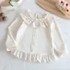 Cárdigan de Punto para Niña 2026 Nuevo Estilo de Primavera Dulce Chaqueta de Encaje con Volantes para Bebés Niños Top de Princesa